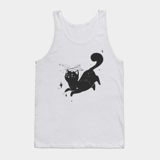 Kawaii Star Kitty Black Cat Tank Top